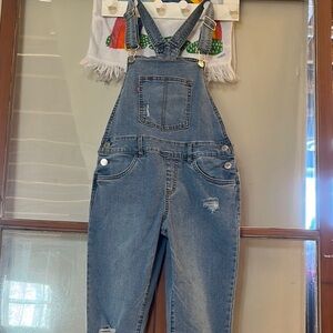 Levi's Distressed Denim Overalls